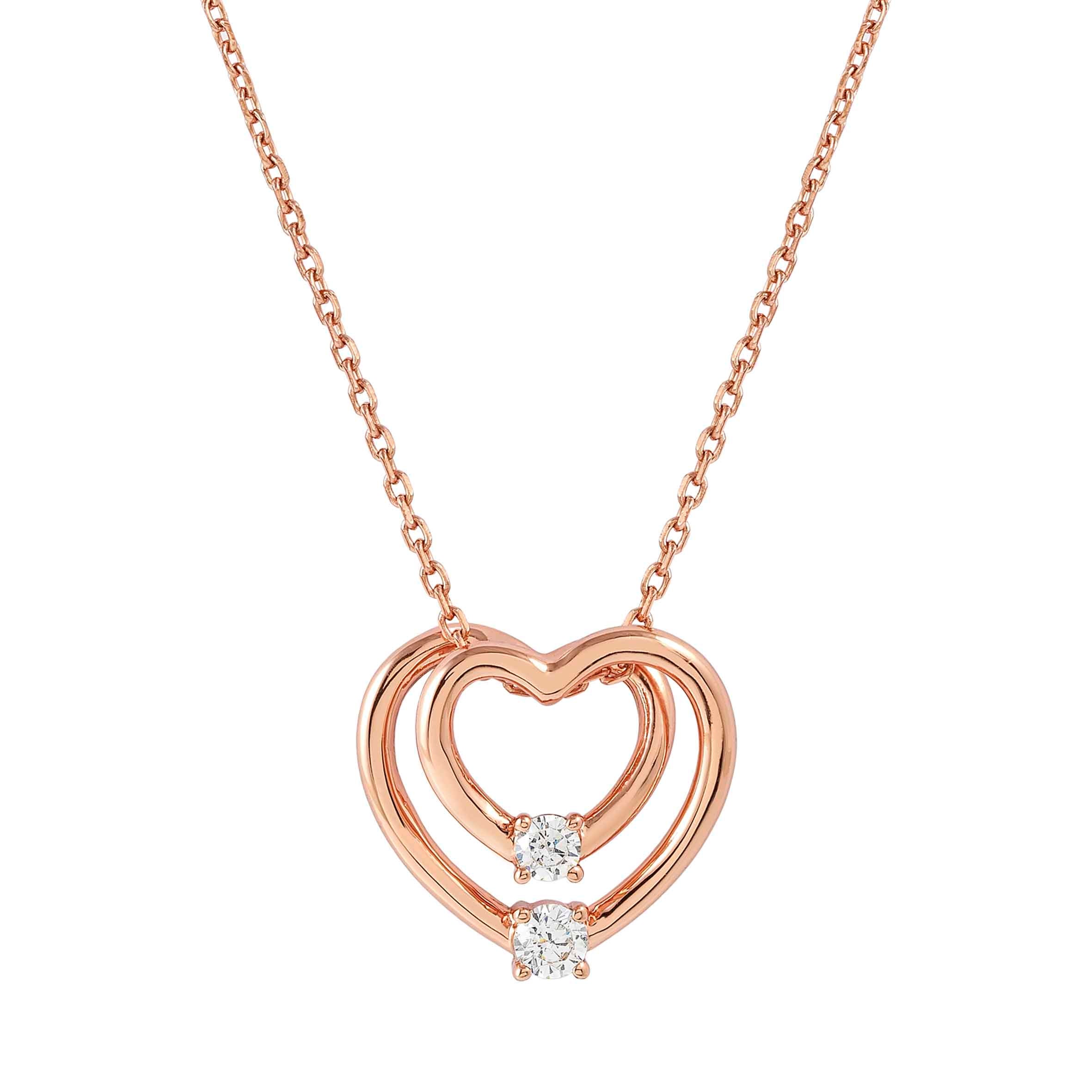 CosmicLove necklace with large Hearts, CZ