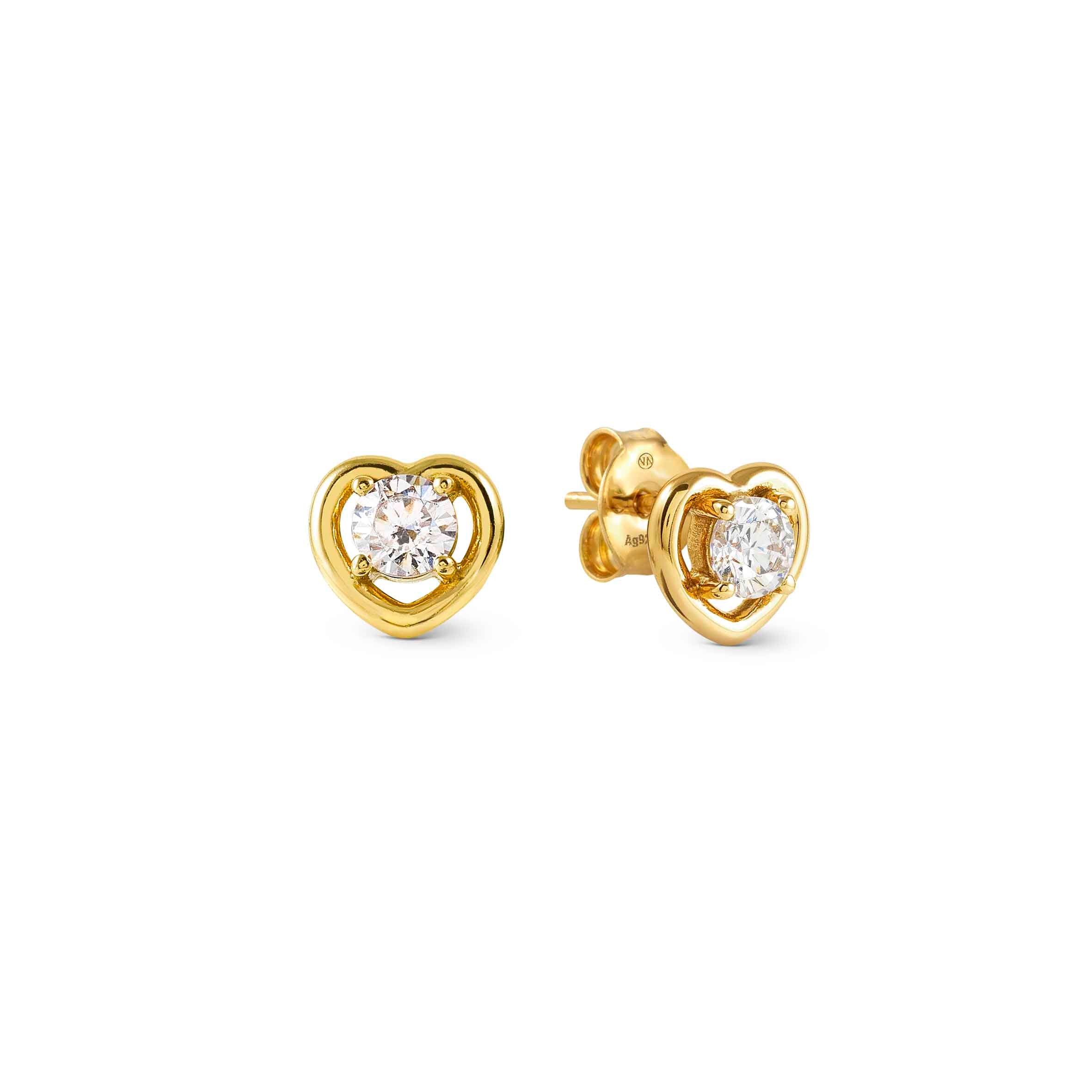 CosmicLove Earrings, Yellow gold Heart