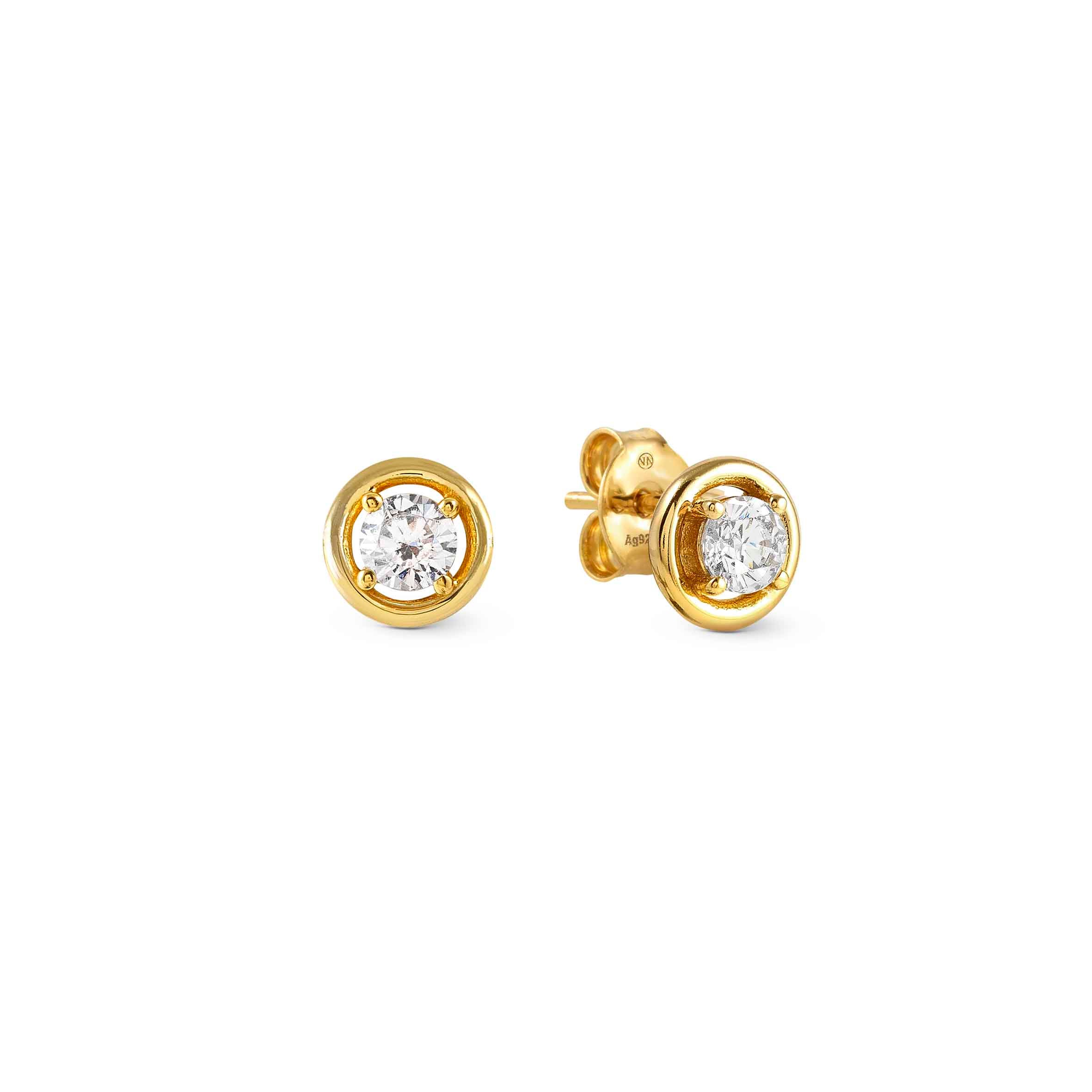 CosmicLove earrings, Circle with CZ