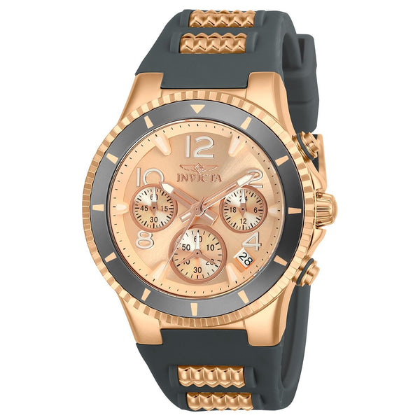 Invicta Women's 24189 Blu Black and Rose-Tone Silicone Watch