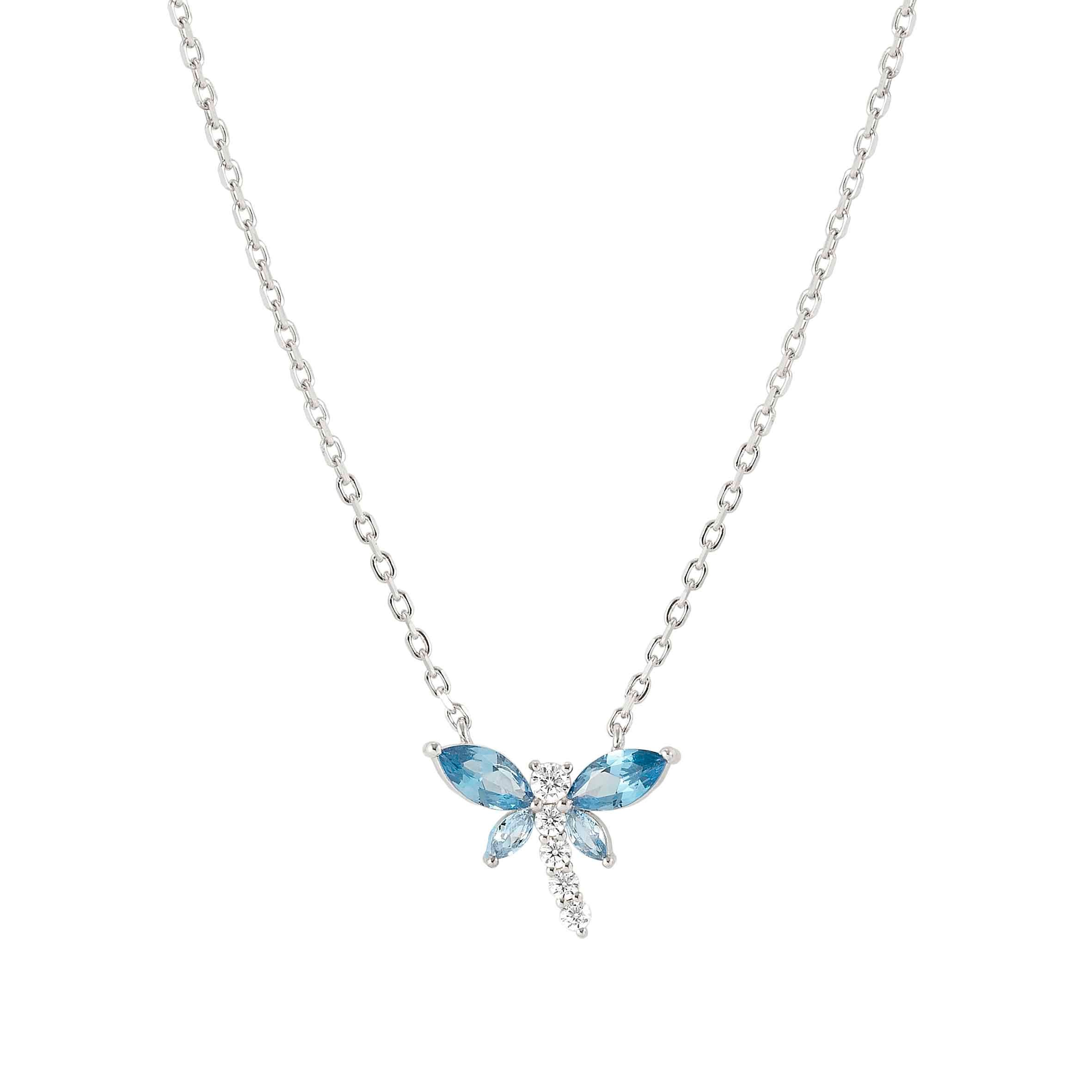 Shine Me Up necklace, Blue Dragonfly