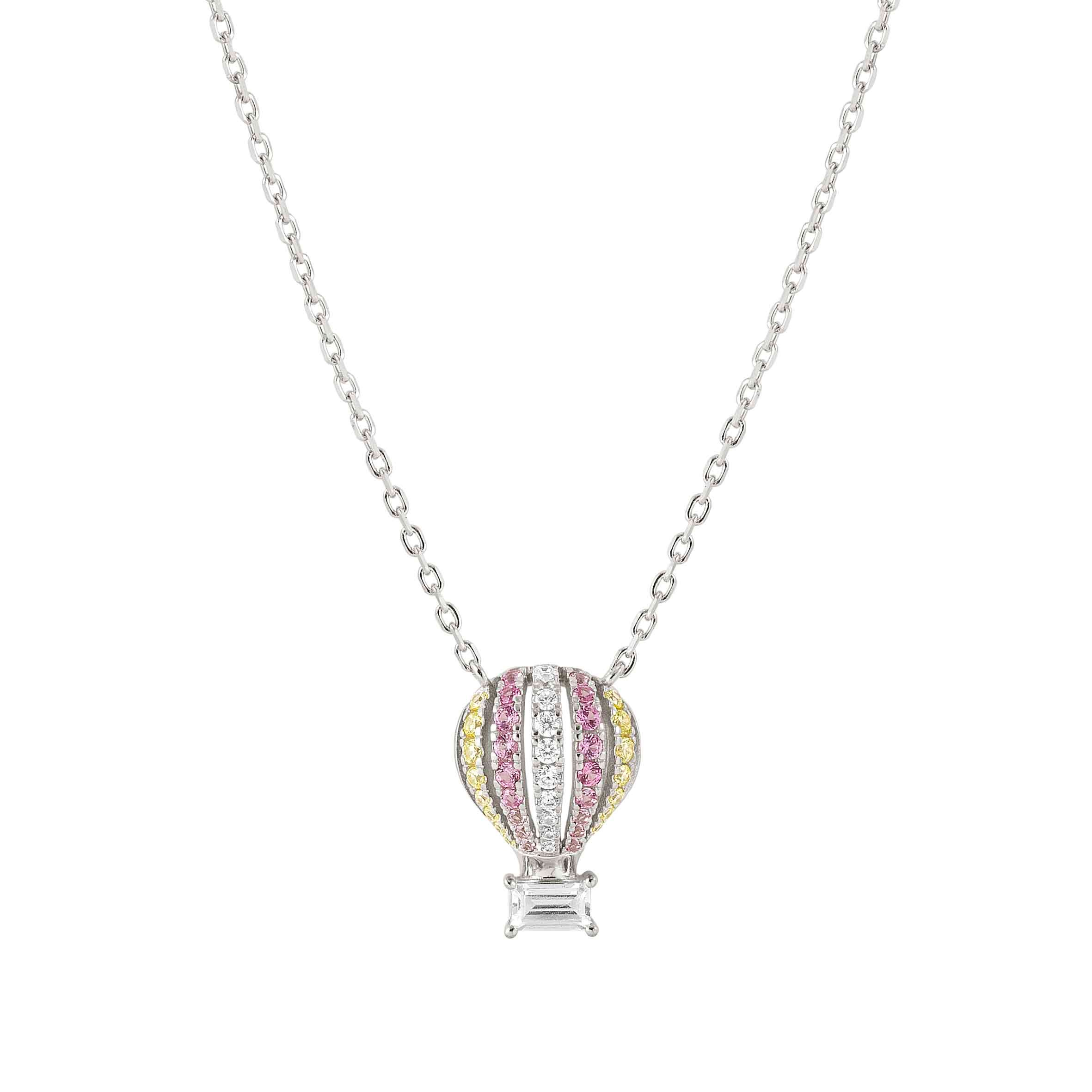 Shine Me Up necklace, Hot Air Balloon, coloured CZ
