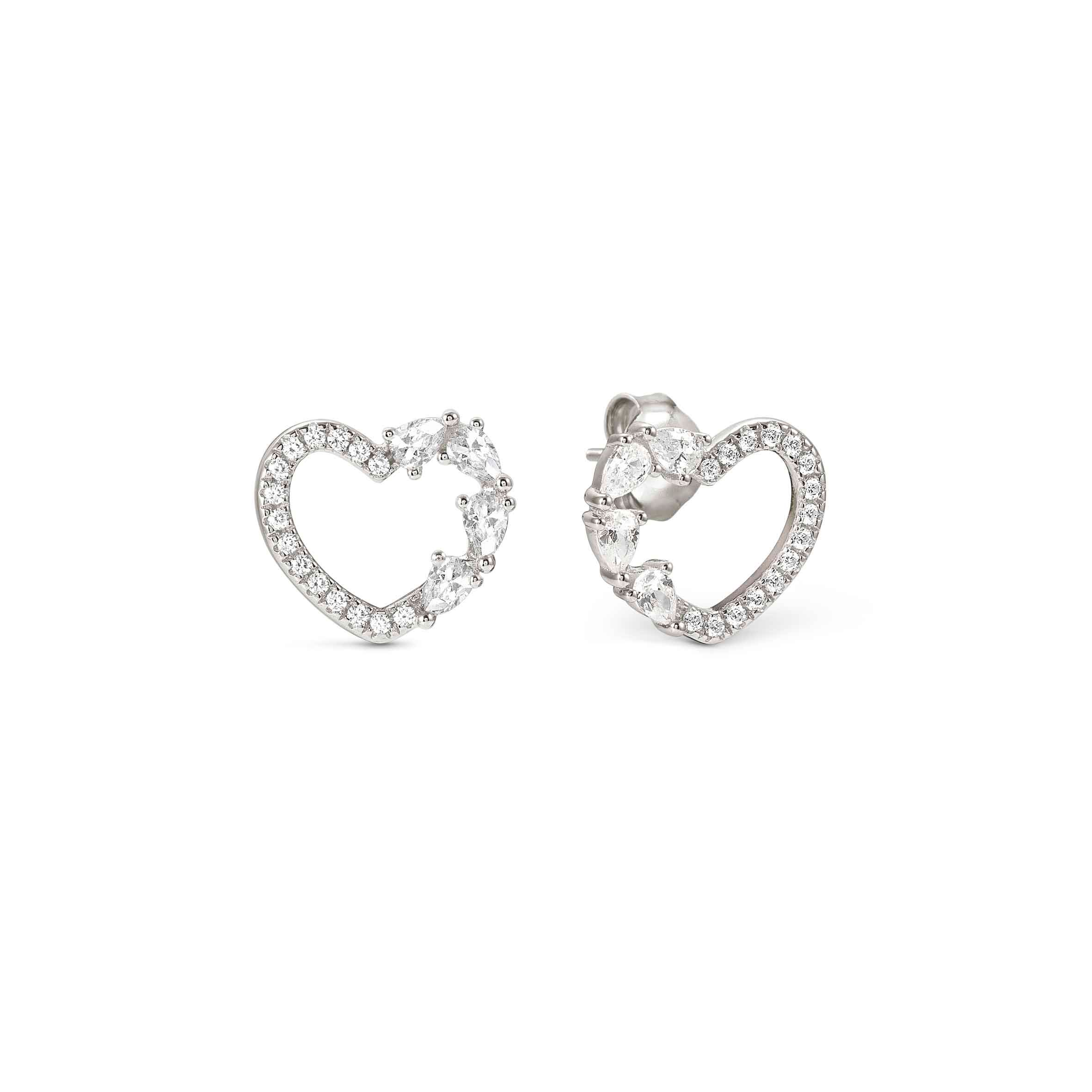 Shine Me Up earrings, Heart and CZ