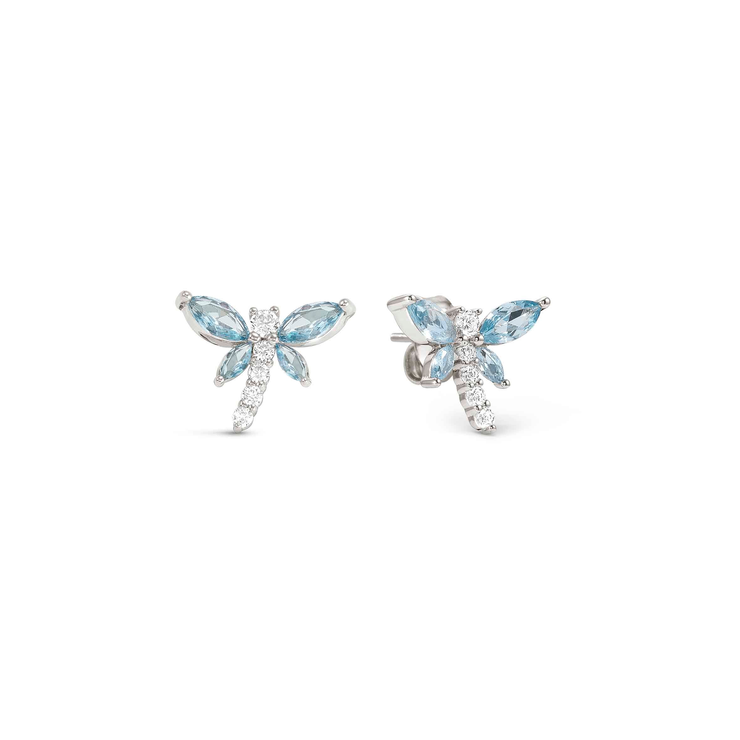 Shine Me Up earrings, Blue Dragonfly