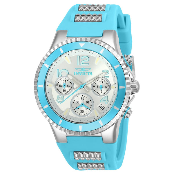 Invicta Women's 24191 Blu Blue and Silver Silicone Watch