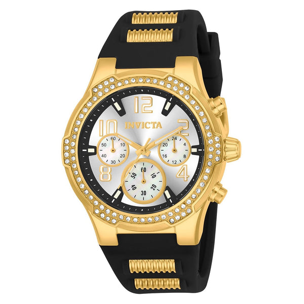 Invicta Women's 24198 Blu Black and Gold-tone Silicone Watch