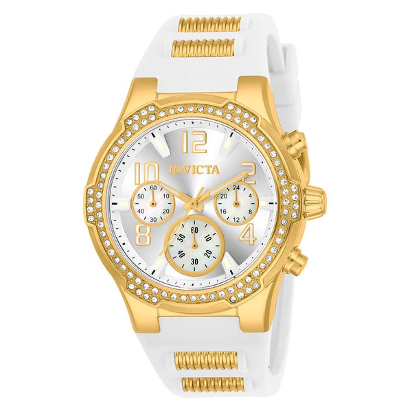 Invicta Women's 24199 Blu White and Gold inserts Silicone Watch