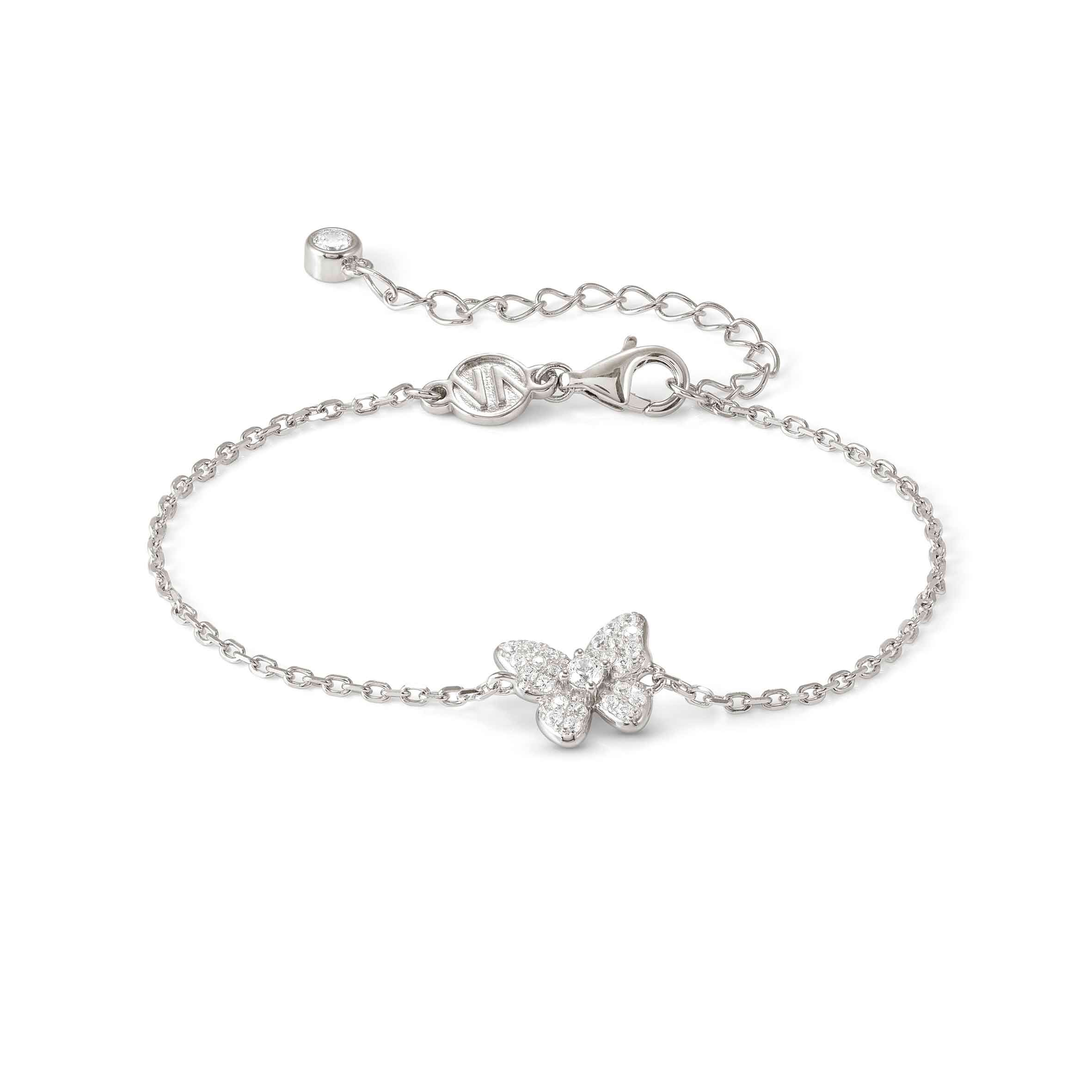 SweetMadame bracelet, Butterfly, White CZ pavé