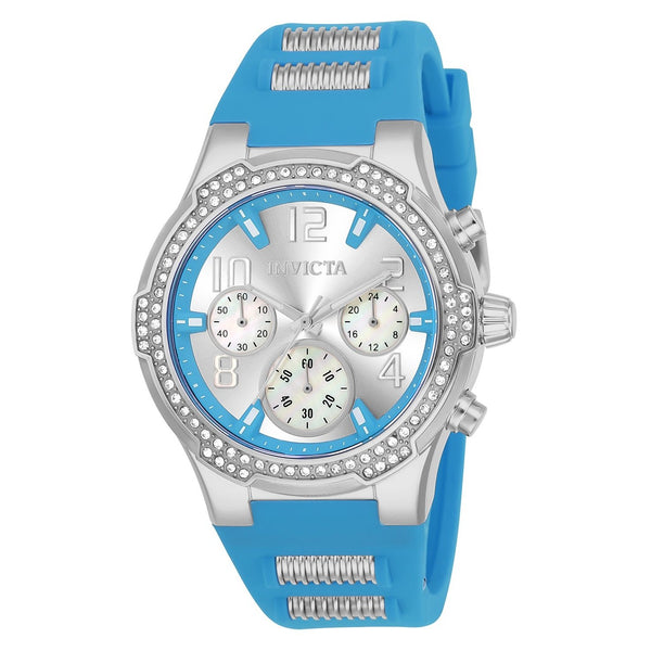 Invicta Women's 24202 Blu Blue and Silver Silicone Watch
