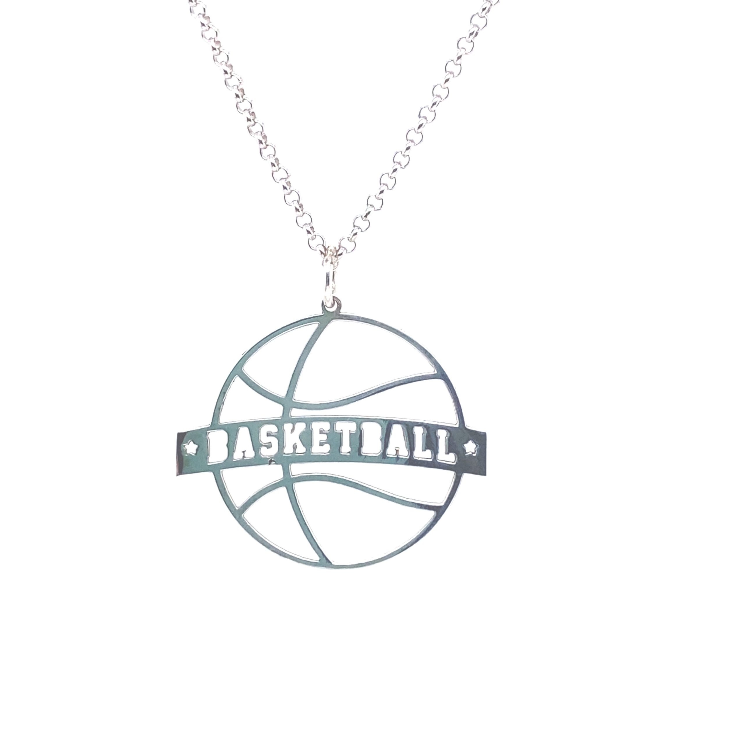 Basketball Silver Pendant