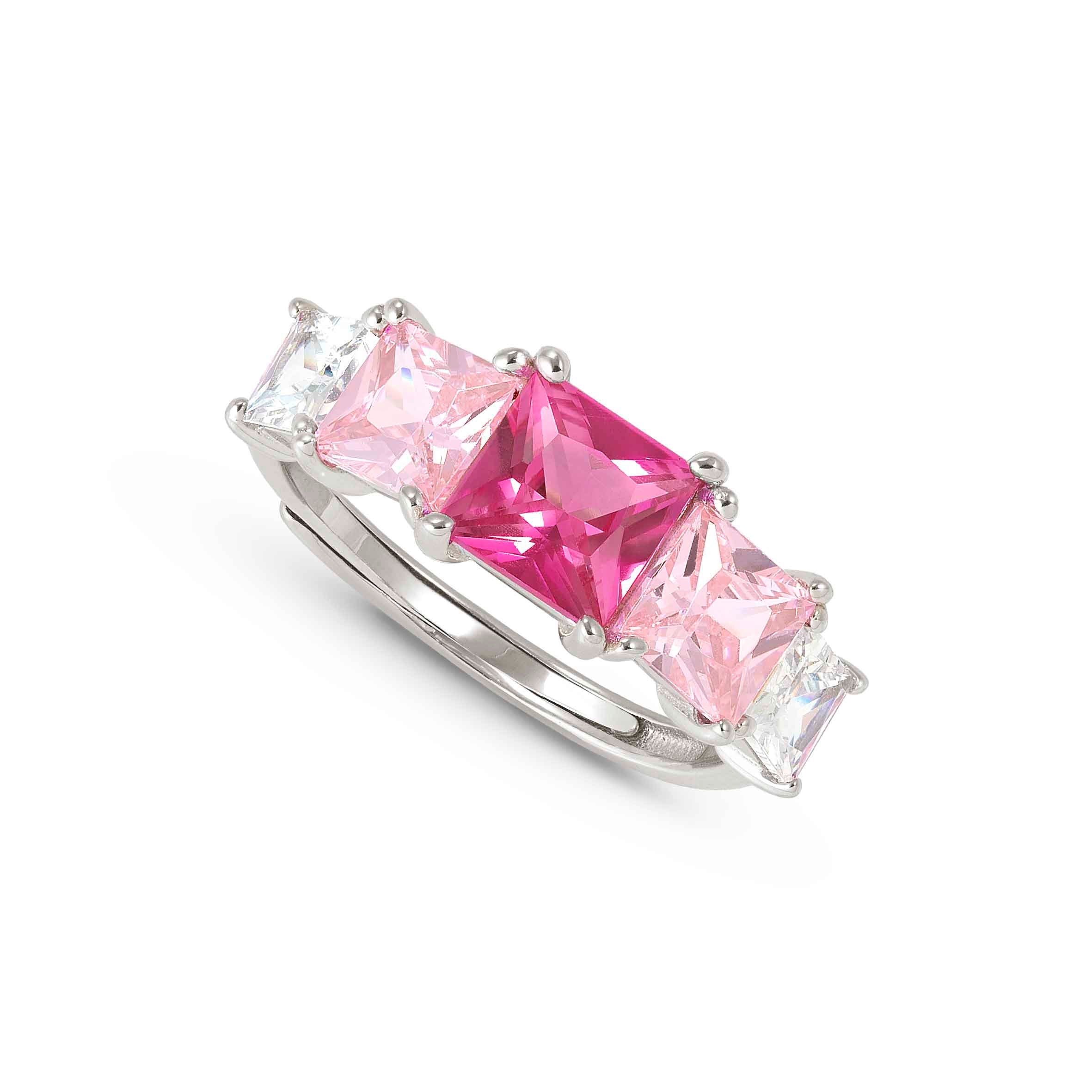 DayToNight silver ring with Cubic Zirconia