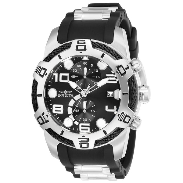 Invicta Men's 24215 Bolt Black and Silver Inserts Polyurethane and Stainless Steel Watch