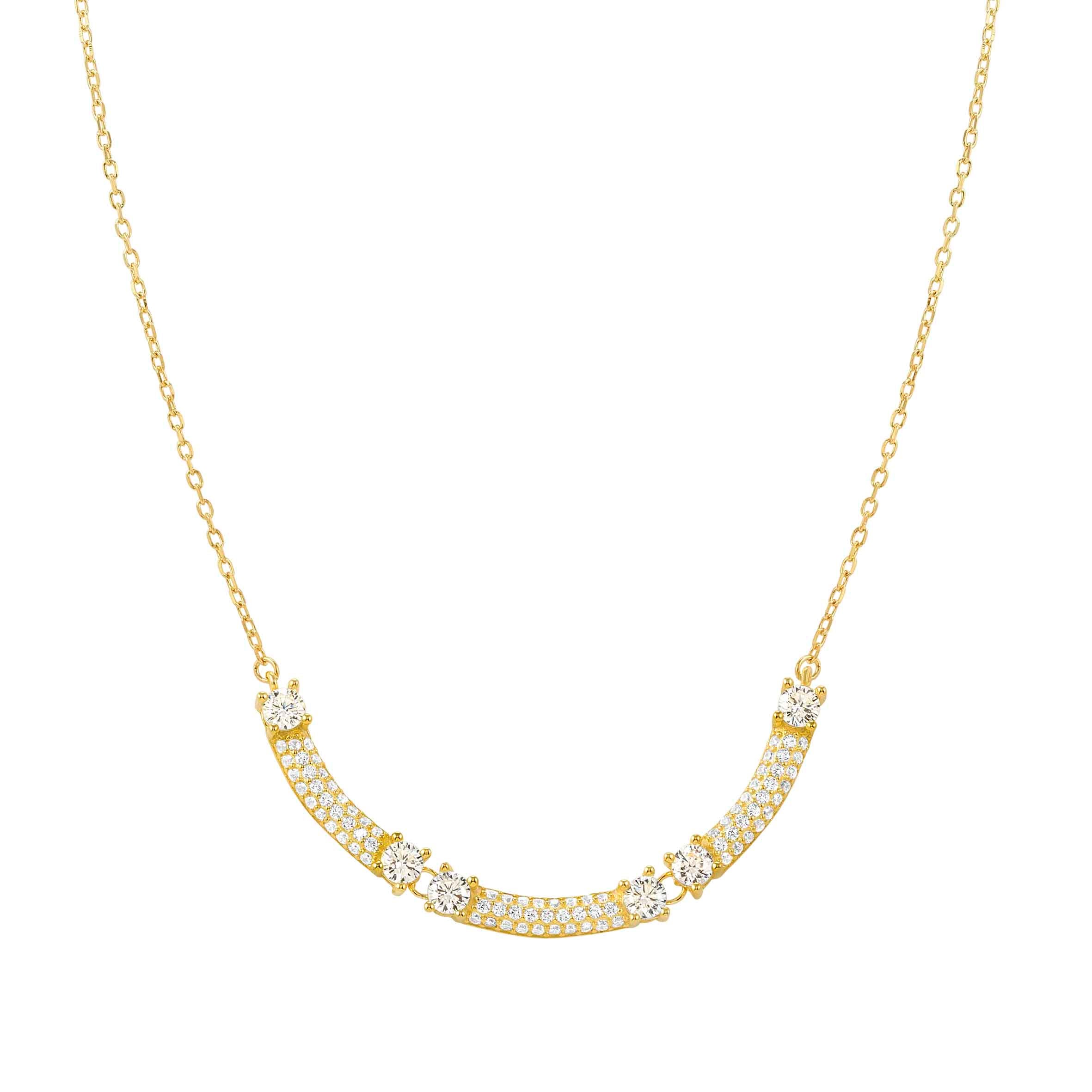 Fashion Era necklace with 3 bars and CZ