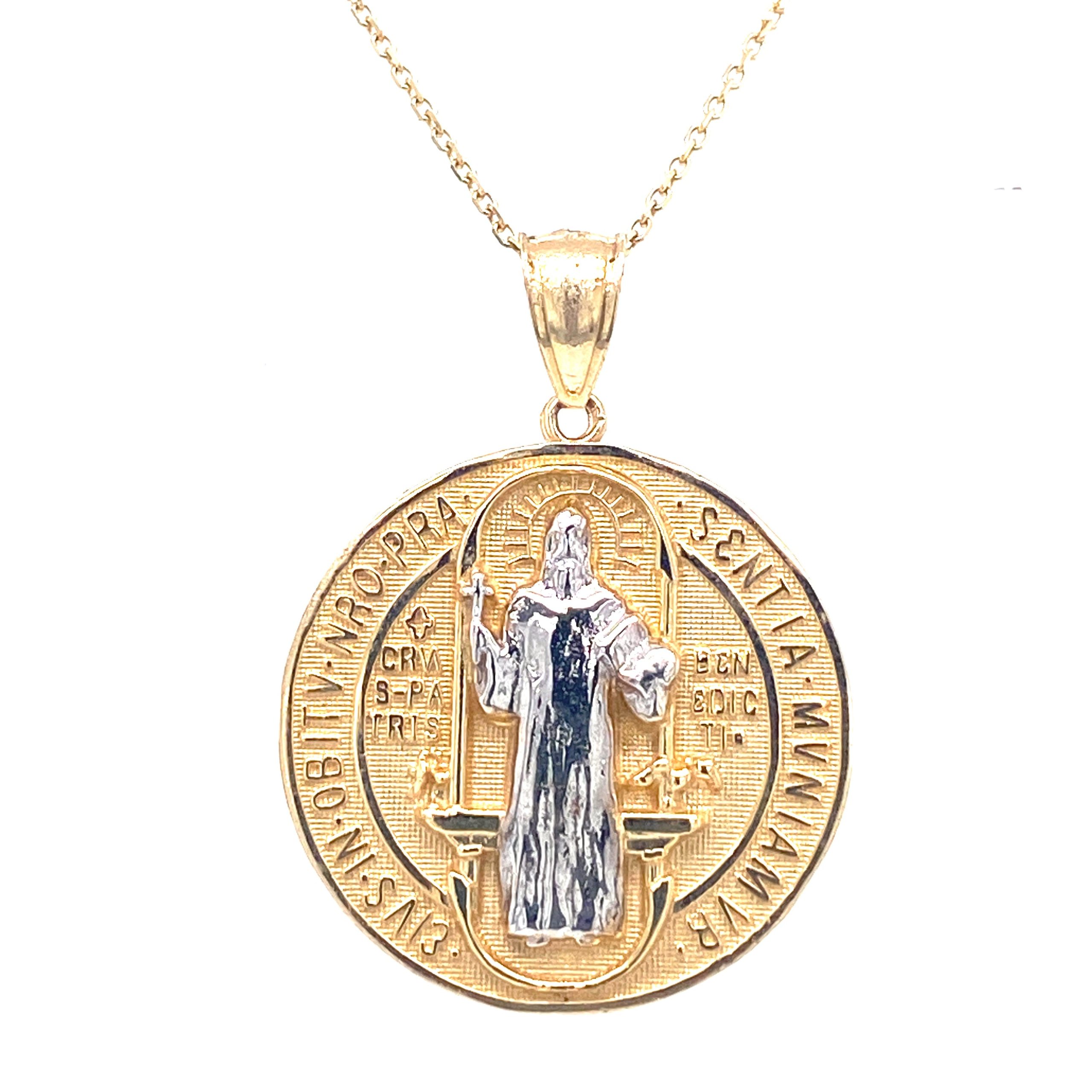 Jesus Two-Tone 14k Gold Medallion Pendant