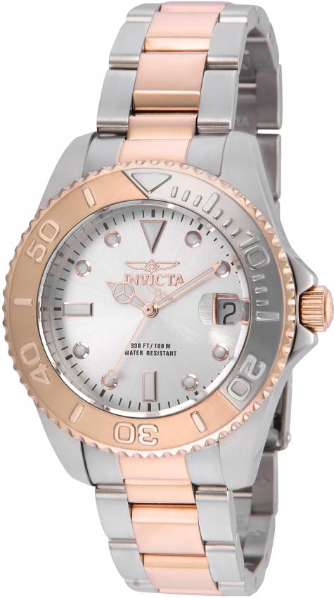 Invicta Women's 24633 Pro Diver Rose-Tone and Silver Silver Watch