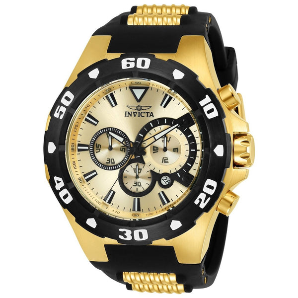 Invicta Men's 24682 Pro Diver Black and Gold-Tone Polyurethane Watch