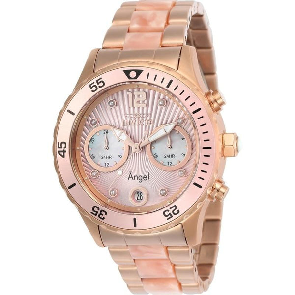 Invicta Women's 24703 Angel Rose-tone and Pink Inserts Stainless Steel Watch