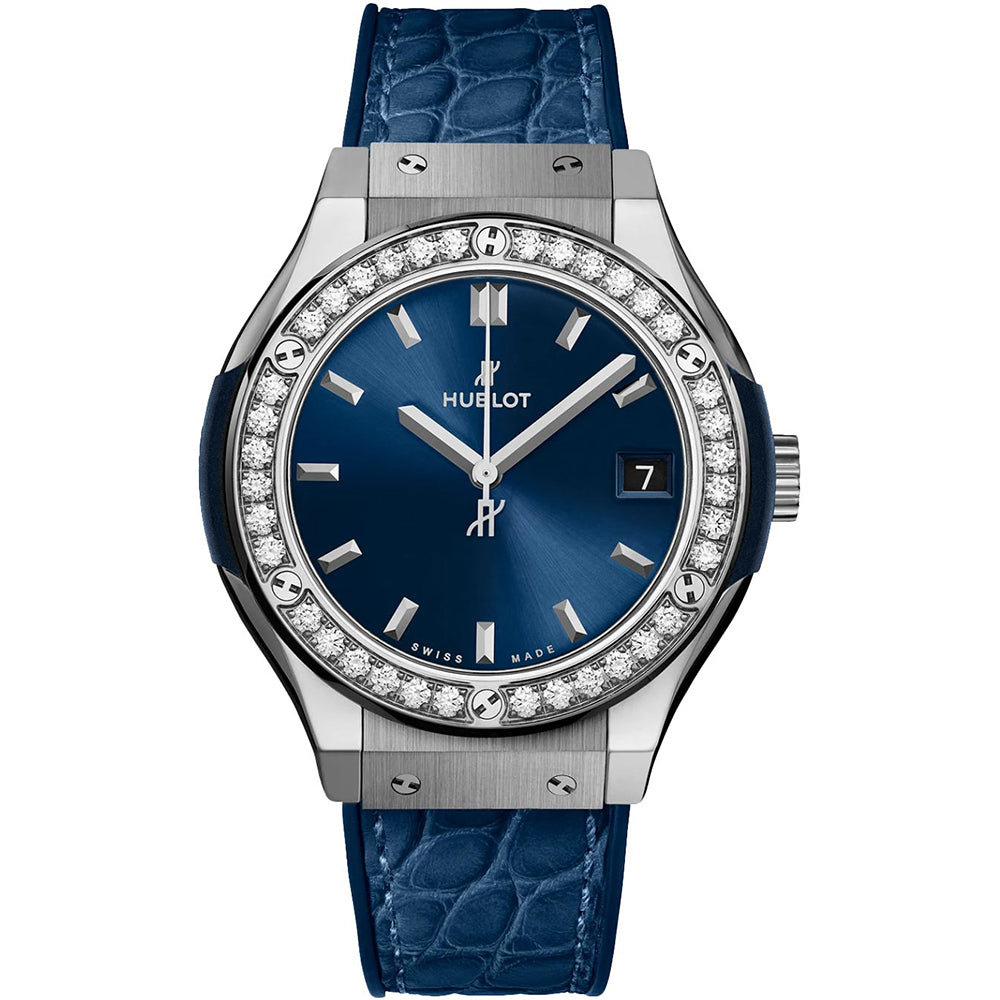 Hublot Classic Fusion Blue Titanium Diamond- 581.NX.7170.LR.1104