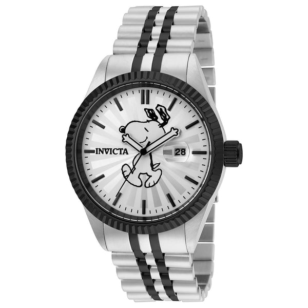 Invicta Men's 24804 Character Snoopy Black and Silver Stainless Steel Watch