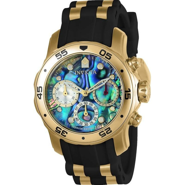 Invicta Men's 24830 Pro Diver Scuba Black and Gold-Tone Polyurethane and Stainless Steel Watch