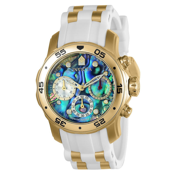 Invicta Men's 24831 Pro Diver Scuba White and GLD Ins Polyurethane and Stainless Steel Watch
