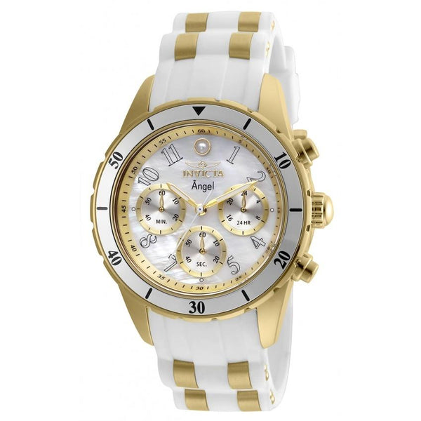 Invicta Women's 24901 Angel White and Gold Inserts Polyurethane and Stainless Steel Watch