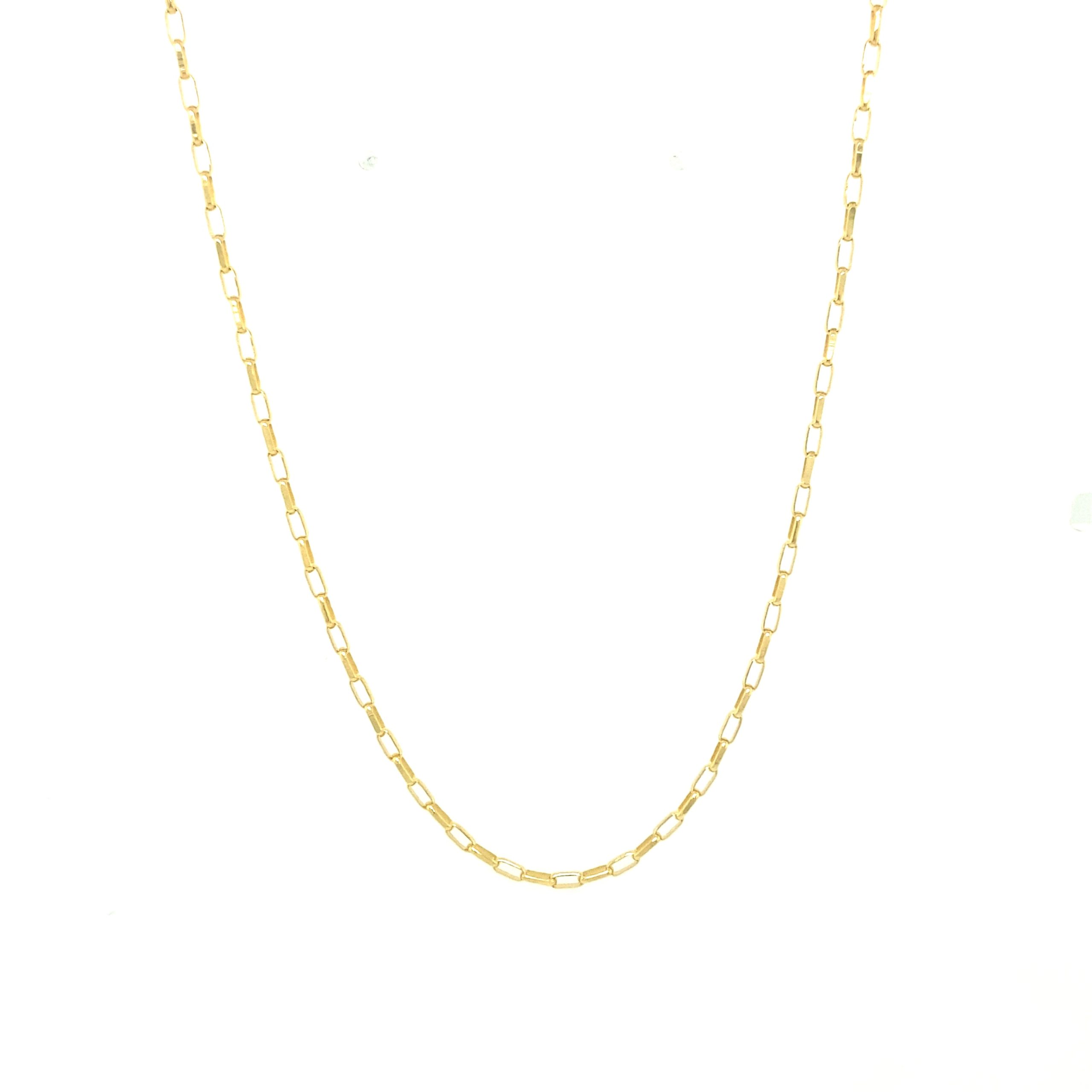 14K Gold Small Paper Clip Link Chain