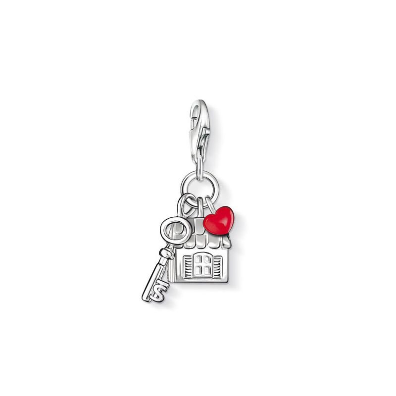 Home, Key and Love Charm (Silver/Red)