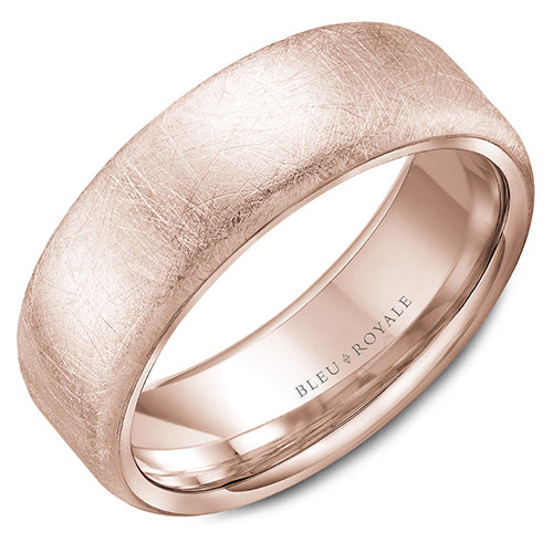 Bleu Royale 14k Rose Gold Men's Wedding Band - RYL-010R75DB-M10