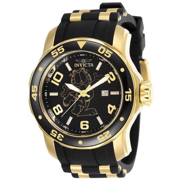 Invicta Men's 25157 Character Garfield Black and Gold-Tone Polyurethane and Stainless Steel Watch