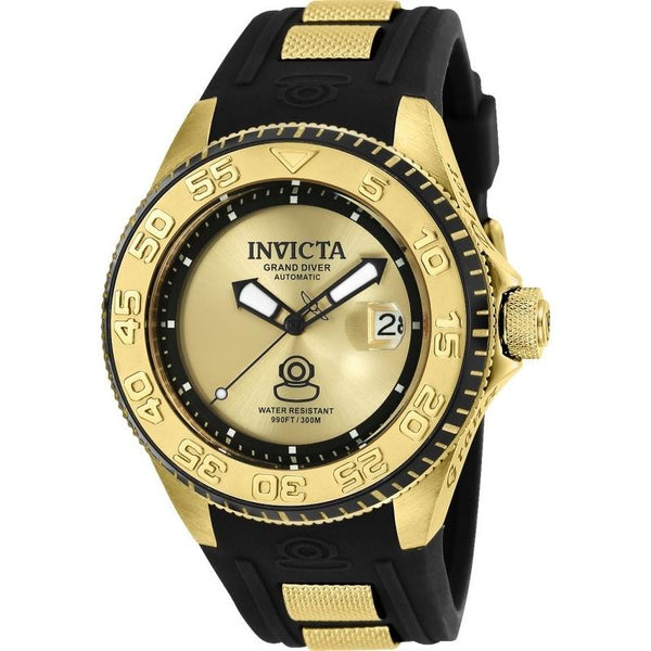 Invicta Men's 25255 Pro Diver Automatic Black and Gold-Tone Silicone Watch