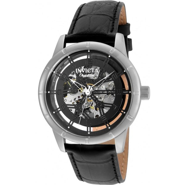 Invicta Men's 25259 Objet D Art Automatic Black Leather Watch