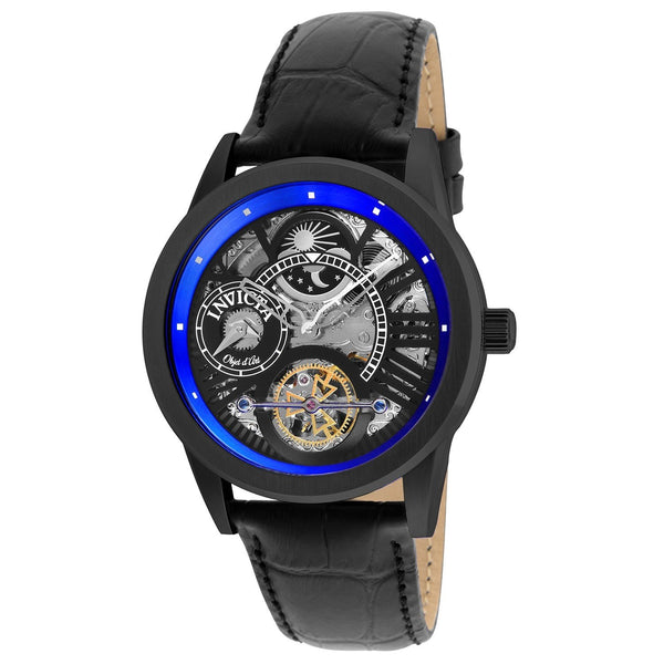 Invicta Men's 25262 Objet D Art Black Leather Watch