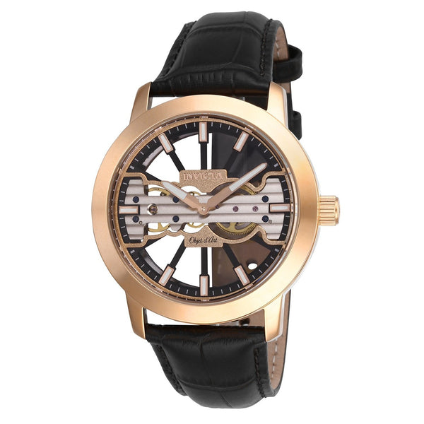 Invicta Men's 25267 Objet D Art Mechanical Black Leather Watch