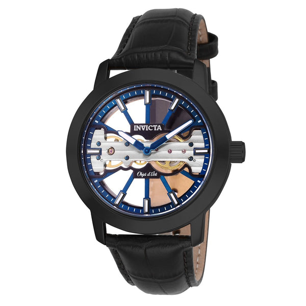 Invicta Men's 25268 Objet D Art Mechanical Black Leather Watch