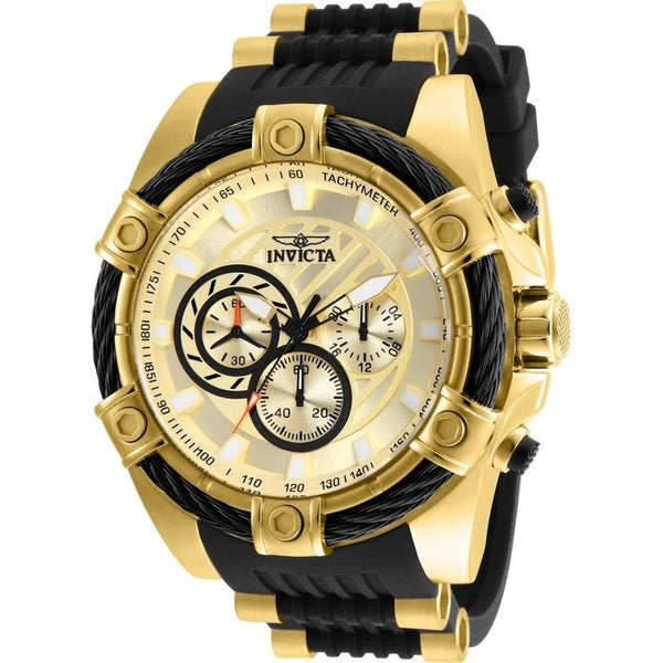 Invicta Men's 25526 Bolt Black and Gold-Tone Polyurethane and Stainless Steel Watch