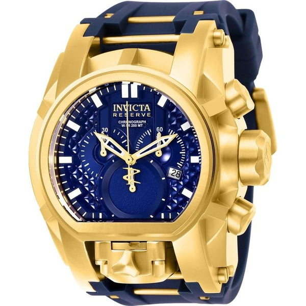 Invicta Men's 25608 Reserve Bolt Zeus Blue and Gold-Tone Polyurethane and Stainless Steel Watch