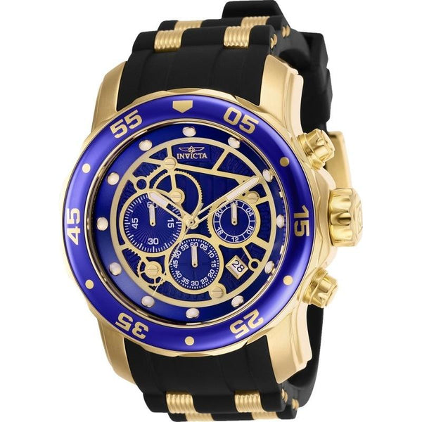 Invicta Men's 25707 Pro Diver Scuba Black and Gold-Tone Inserts Polyurethane and Stainless Steel Watch