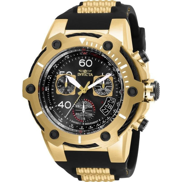 Invicta Men's 25874 Bolt Black and Gold-Tone Polyurethane and Stainless Steel Watch