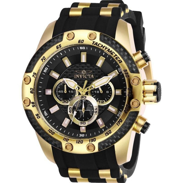 Invicta Men's 25940 Speedway Scuba Black and Gold-Tone Polyurethane Watch
