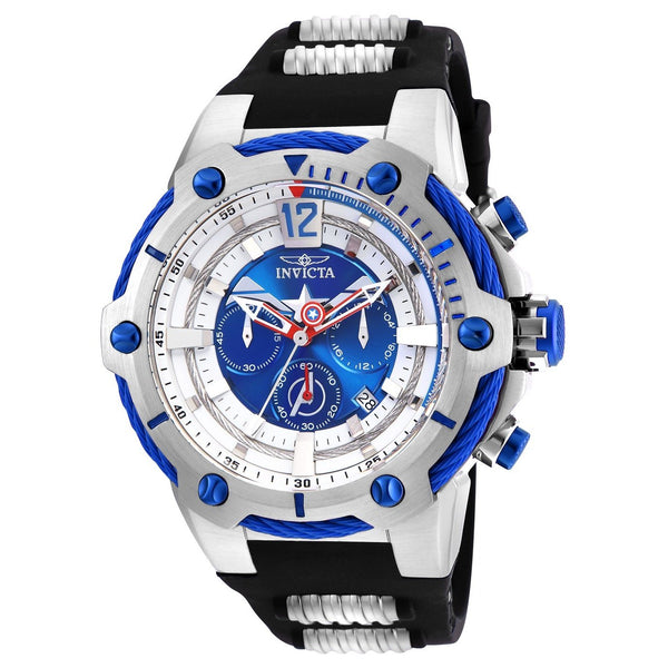 Invicta Men's 25988 Marvel Captain America Black and Silver Polyurethane and Stainless Steel Watch