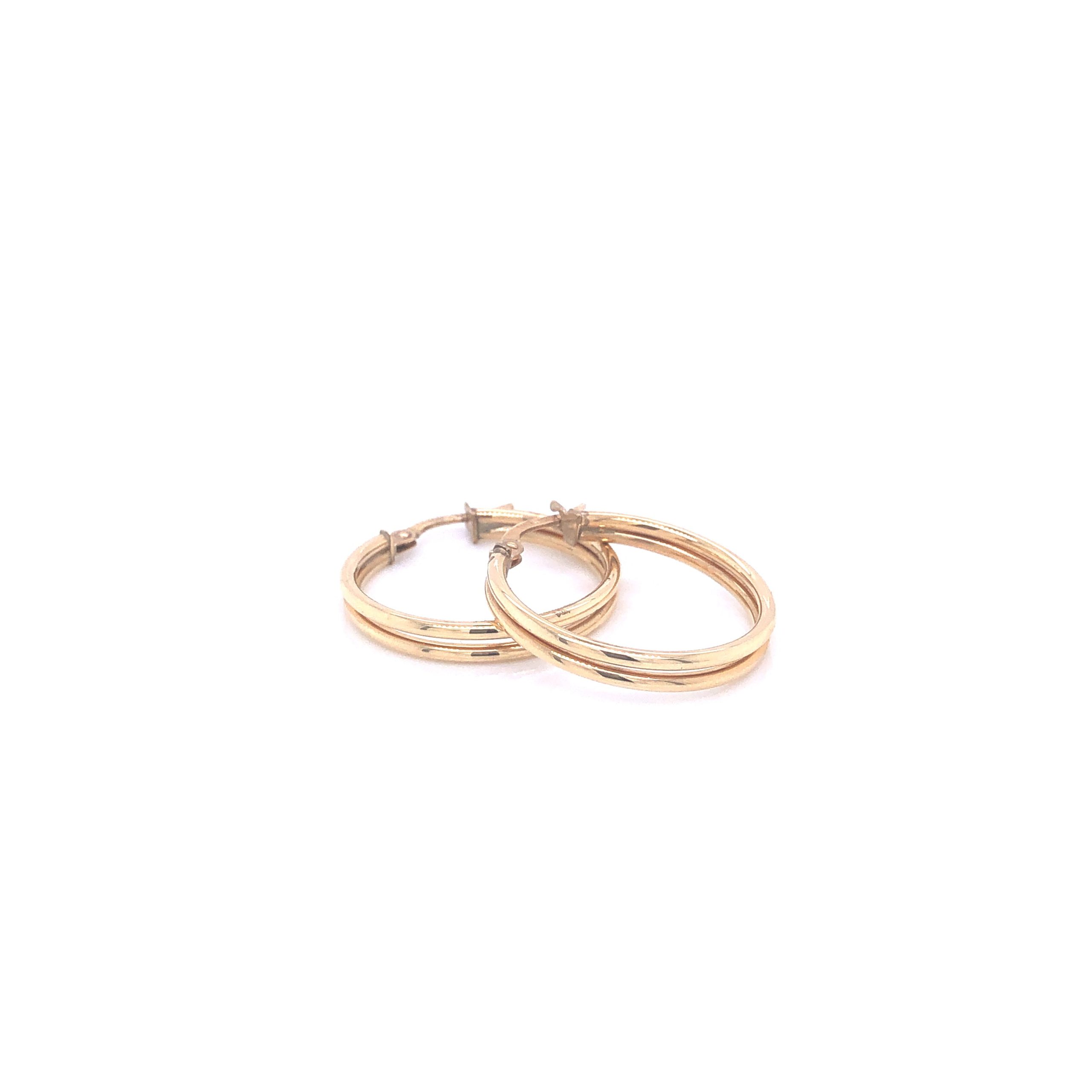 Double 14k Gold Hoop Earrings