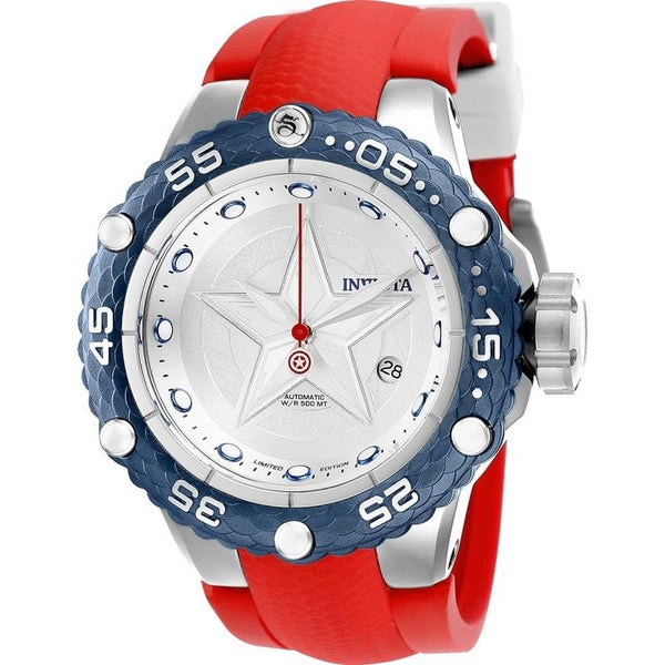 Invicta Men's 26001 Marvel Captain America Automatic Red Silicone Watch