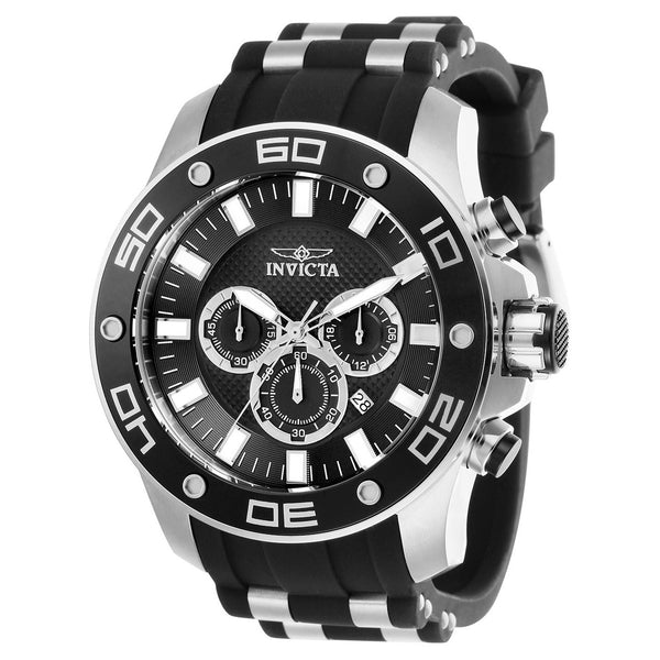 Invicta Men's 26084 Pro Diver Scuba Black and Silver Polyurethane and Stainless Steel Watch