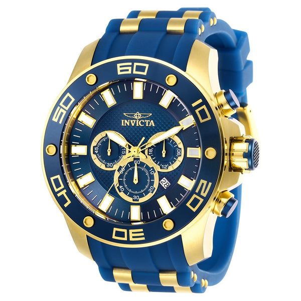Invicta Men's 26087 Pro Diver Scuba Blue and Gold-Tone Polyurethane and Stainless Steel Watch