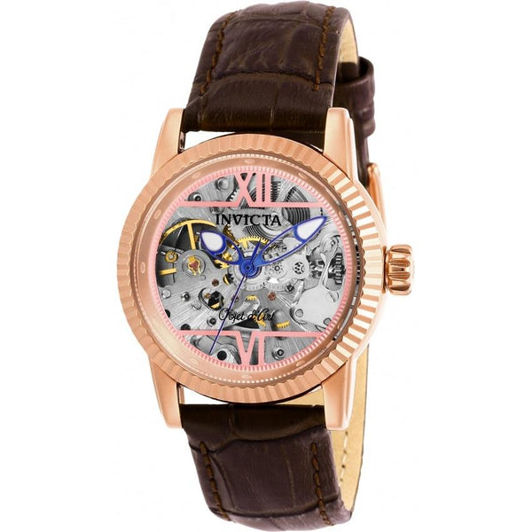 Invicta Women's 26350 Objet D Art Automatic Brown Leather Watch