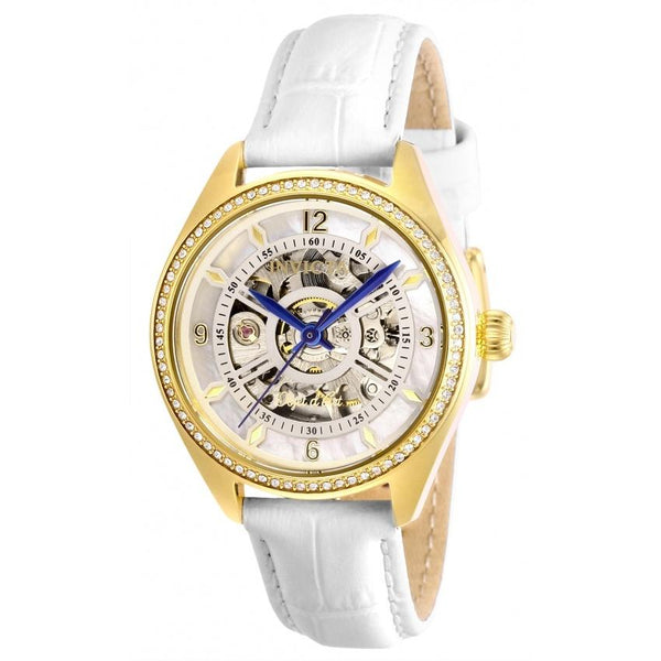Invicta Women's 26352 Objet D Art Automatic White Leather Watch