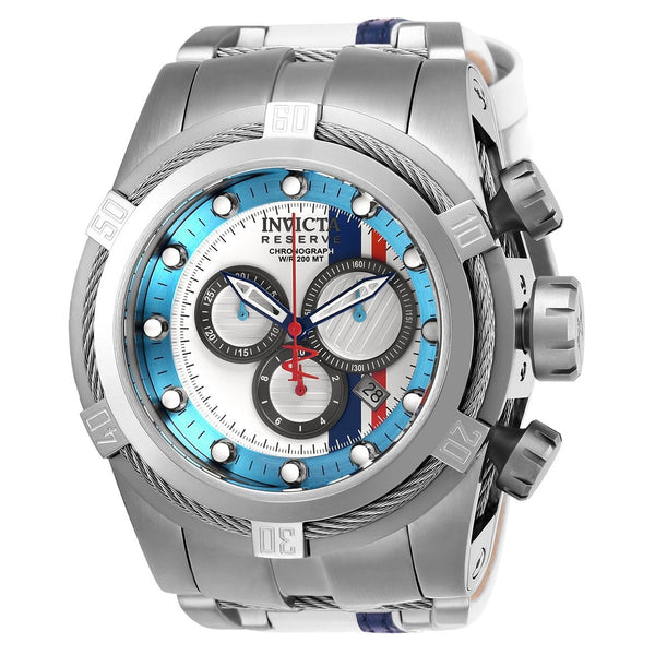 Invicta Men's 26469 Reserve Race Team Blue and Silver Leather and Stainless Steel Watch
