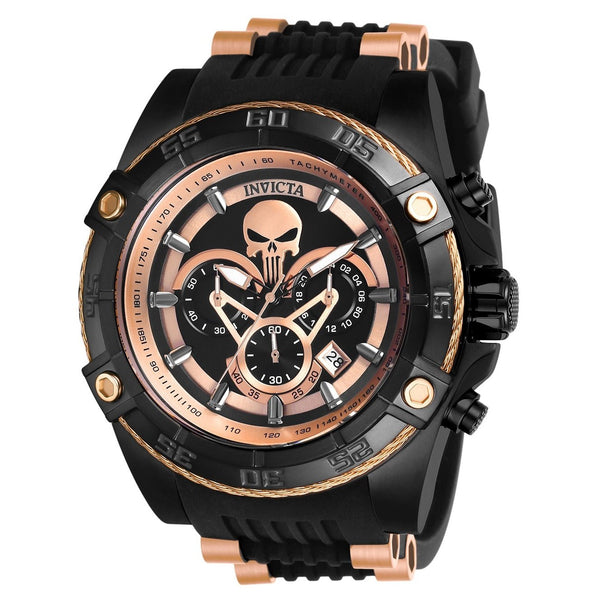 Invicta Men's 26861 Marvel Ironman Black and Rose-Tone Polyurethane and Stainless Steel Watch