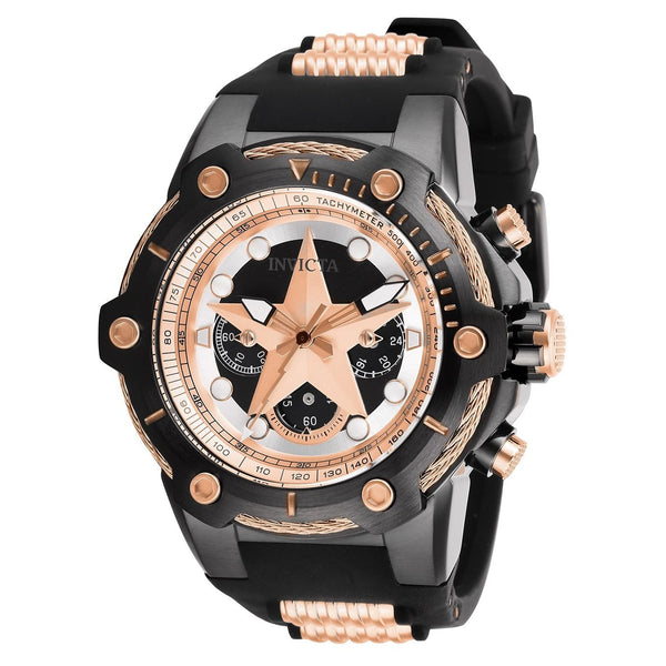 Invicta Men's 26904 Marvel Captain America Black and Rose-Tone Silicone Watch